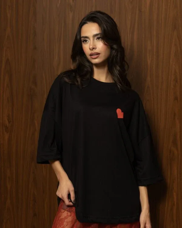 DEAR SELF TEE BLACK – Μαύρο oversized T-shirt με μήνυμα ενσυναίσθησης