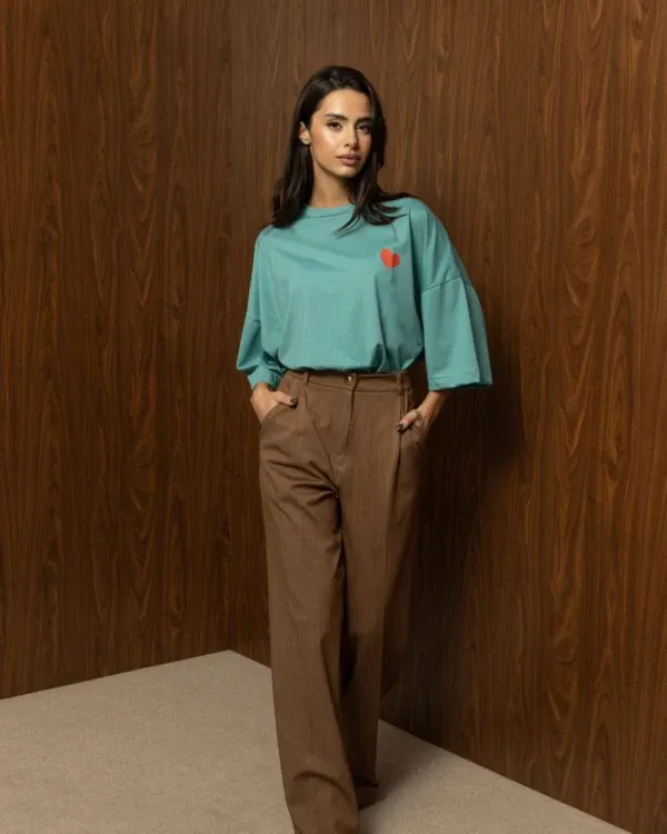 DEAR SELF TEE TEAL – Teal oversized T-shirt με μήνυμα ενσυναίσθησης