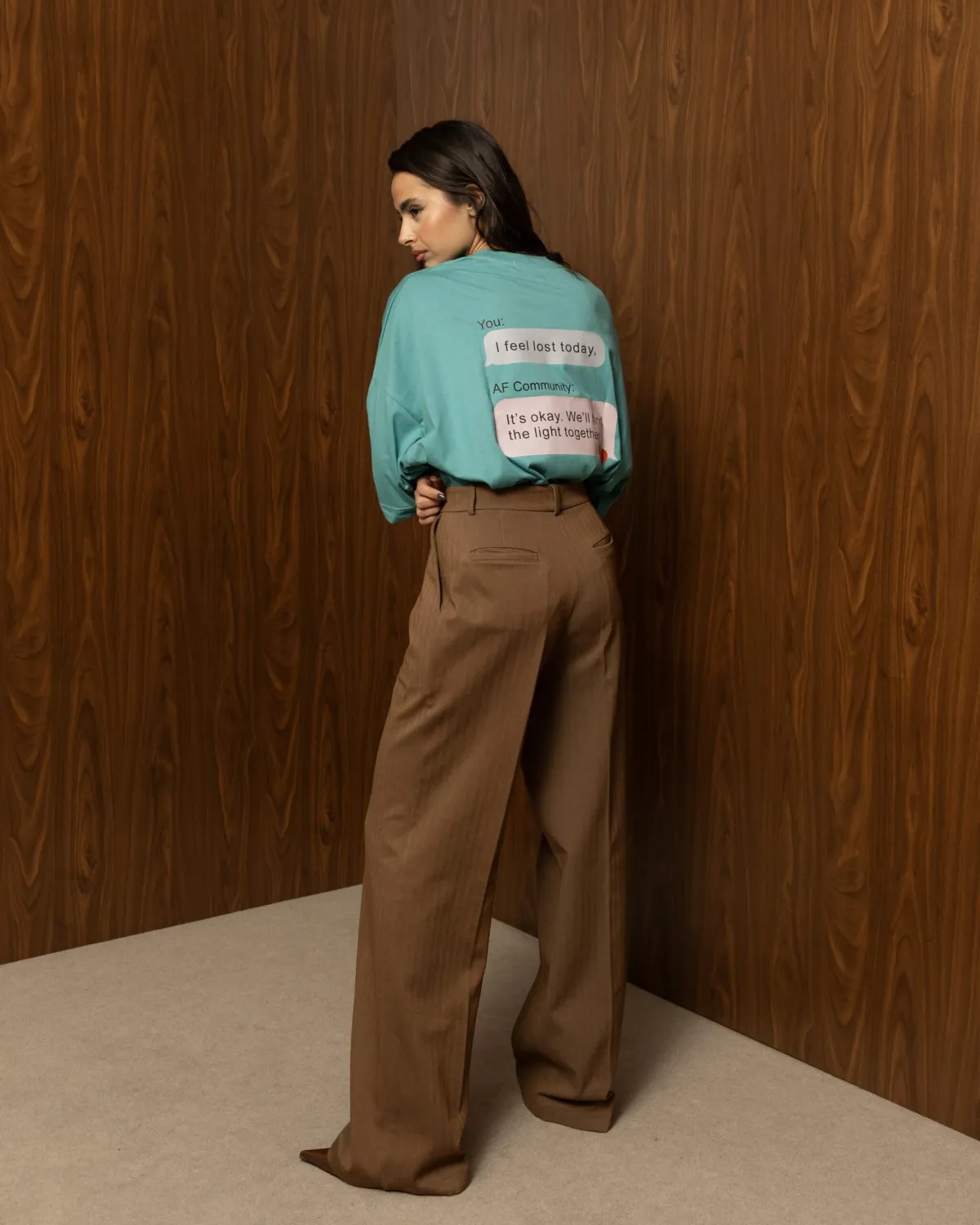 DEAR SELF TEE TEAL – Teal oversized T-shirt με μήνυμα ενσυναίσθησης