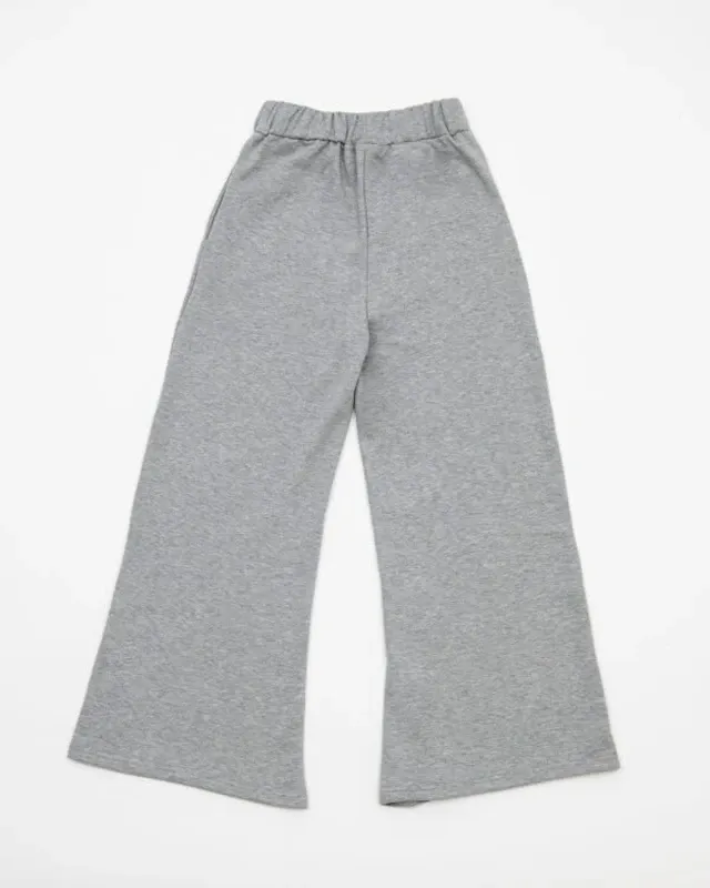 GREY WIDE LEG SWEATPANTS