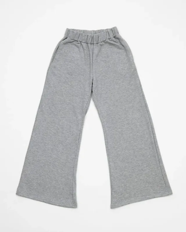 GREY WIDE LEG SWEATPANTS