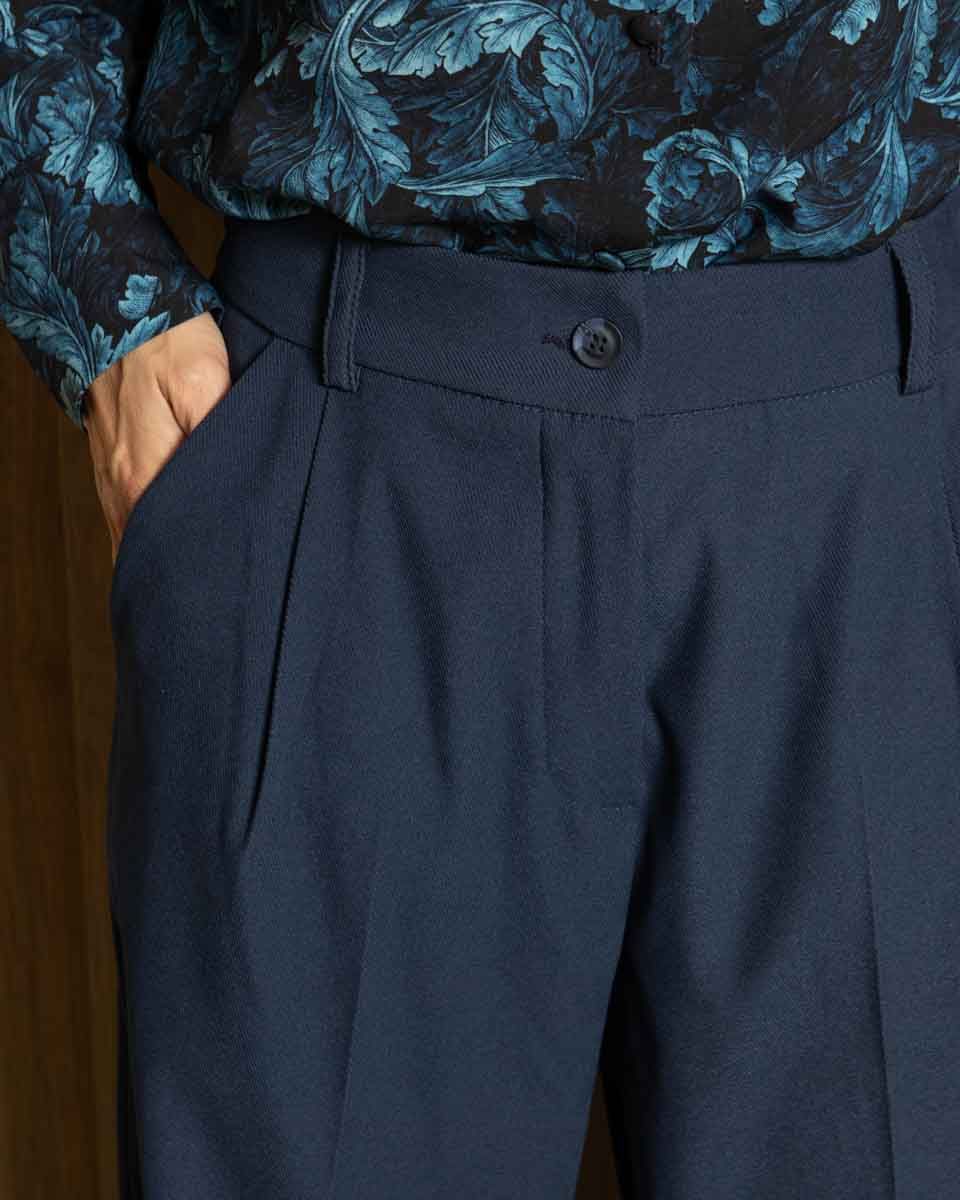 DEEP NAVY FLOW PANTS – Μπλε navy παντελόνι με ρευστή εφαρμογή