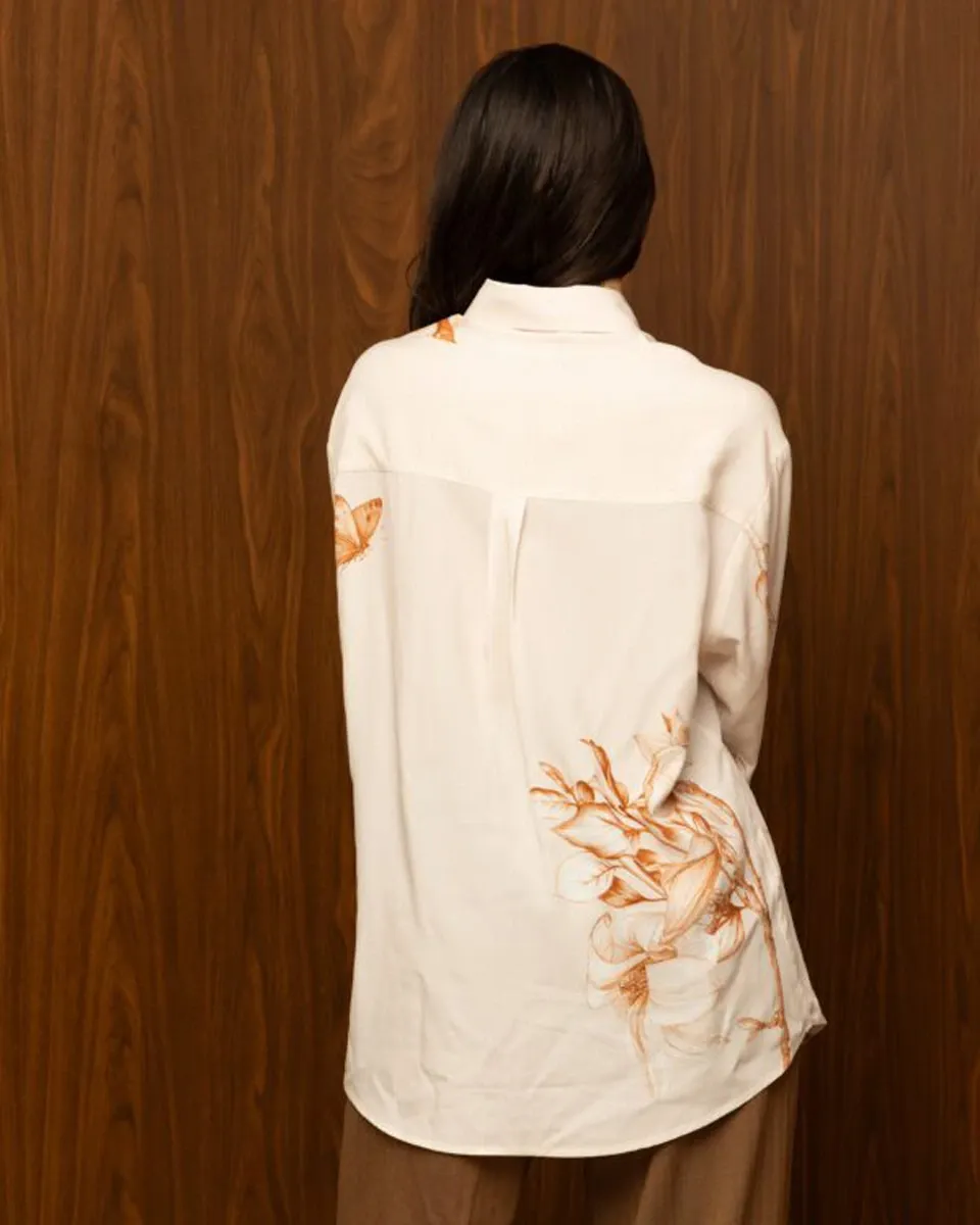 DUNE LILY SHIRT – Πουκάμισο με καφέ floral print