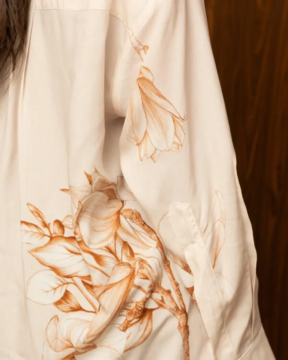 DUNE LILY SHIRT – Πουκάμισο με καφέ floral print