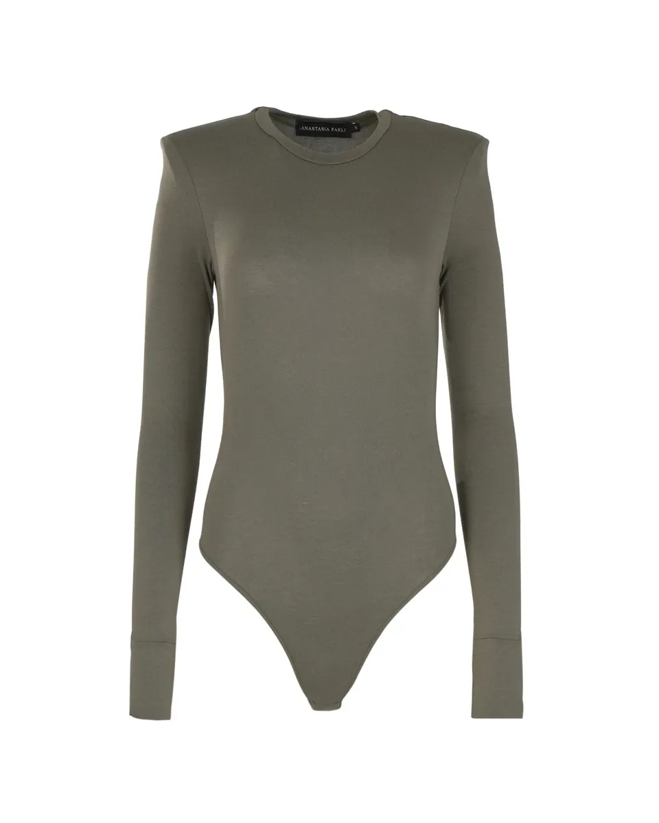 GROUNDED SOUL BODYSUIT –KHAKI / Κορμάκι με βάτες σε χακί