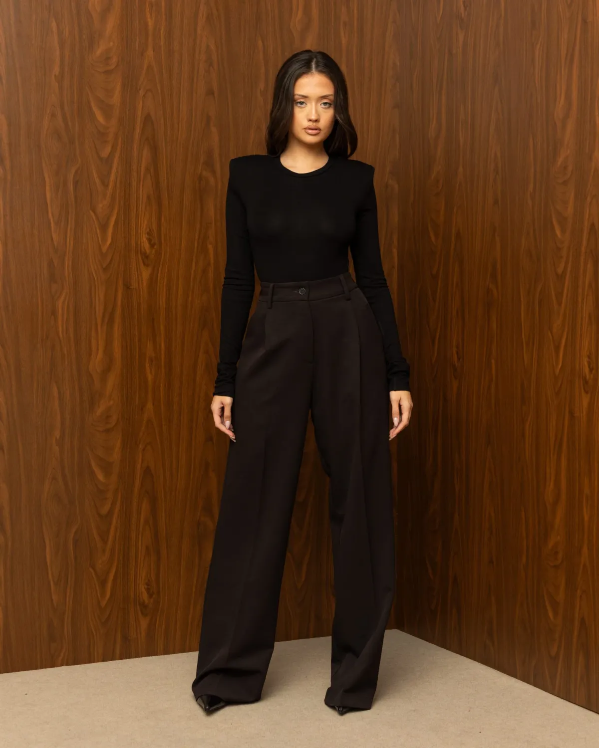 URBAN SOUL PANTS – BLACK / Ίσιο ψηλόμεσο παντελόνι σε μαύρο