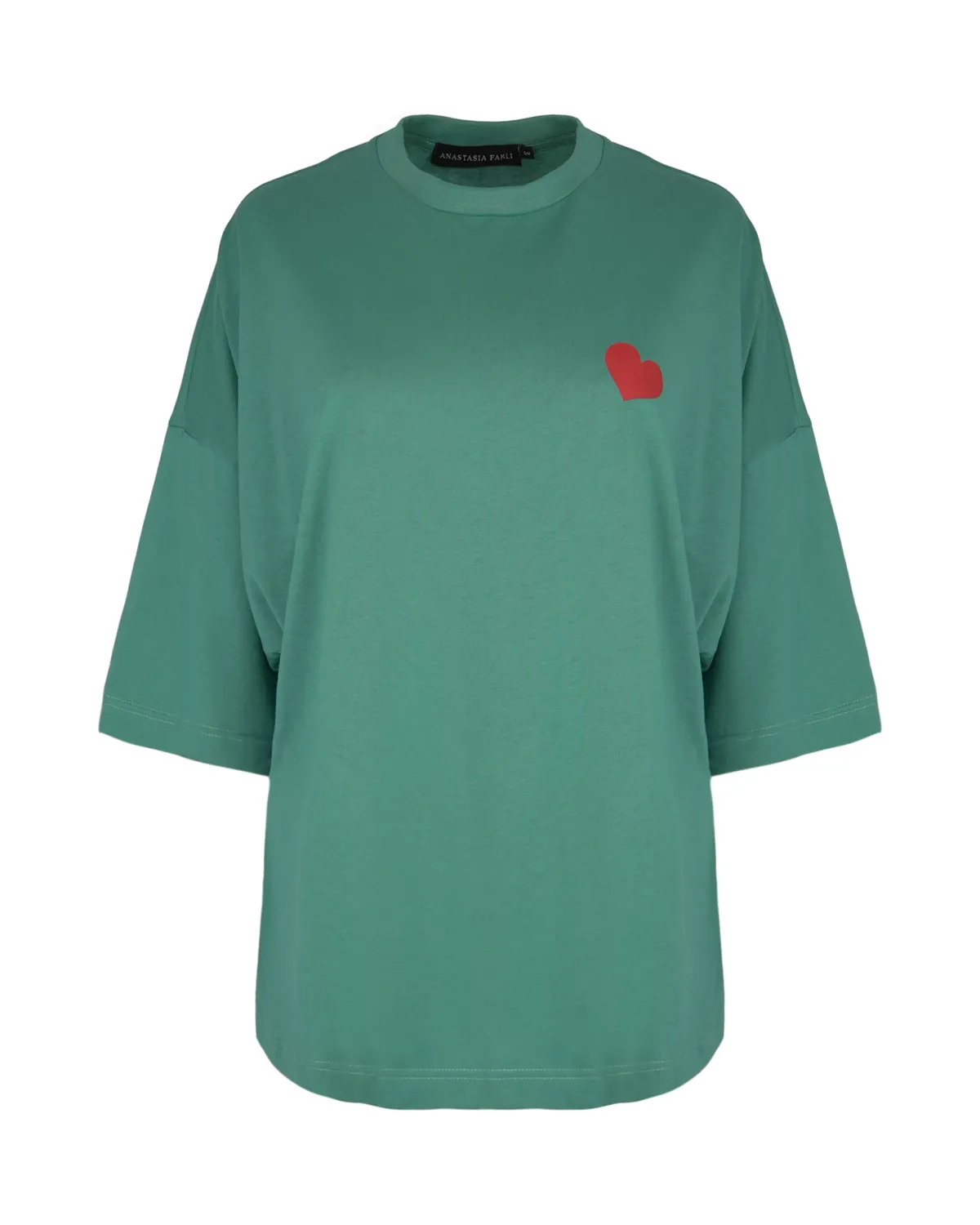 DEAR SELF TEE TEAL – Teal oversized T-shirt με μήνυμα ενσυναίσθησης
