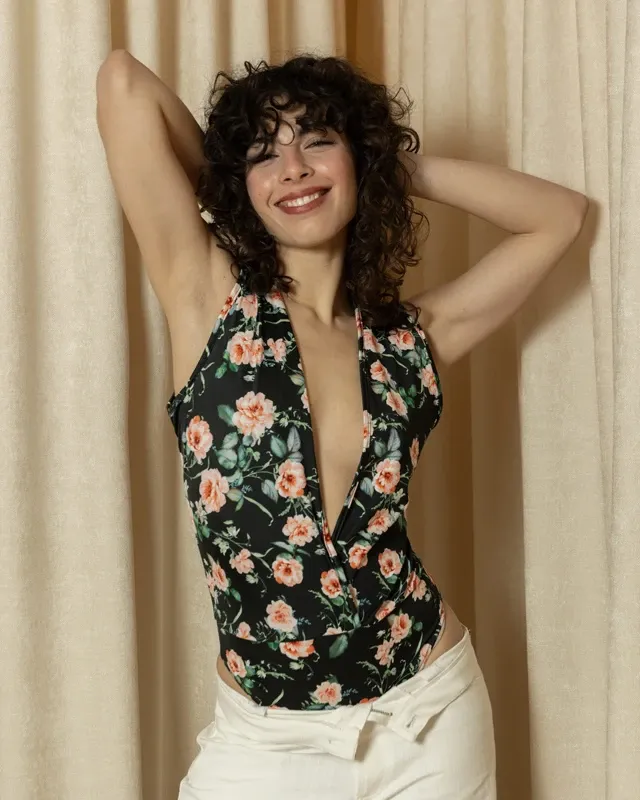 PEACH BLOOM BODYSUIT