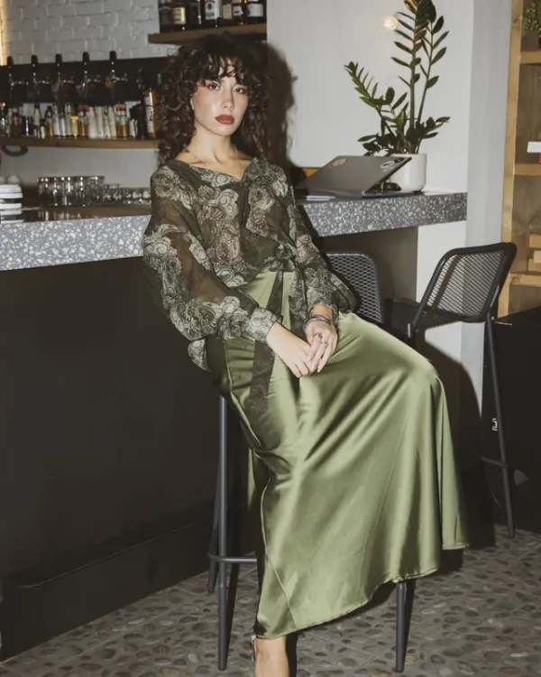 OLIVE MAXI SKIRT
